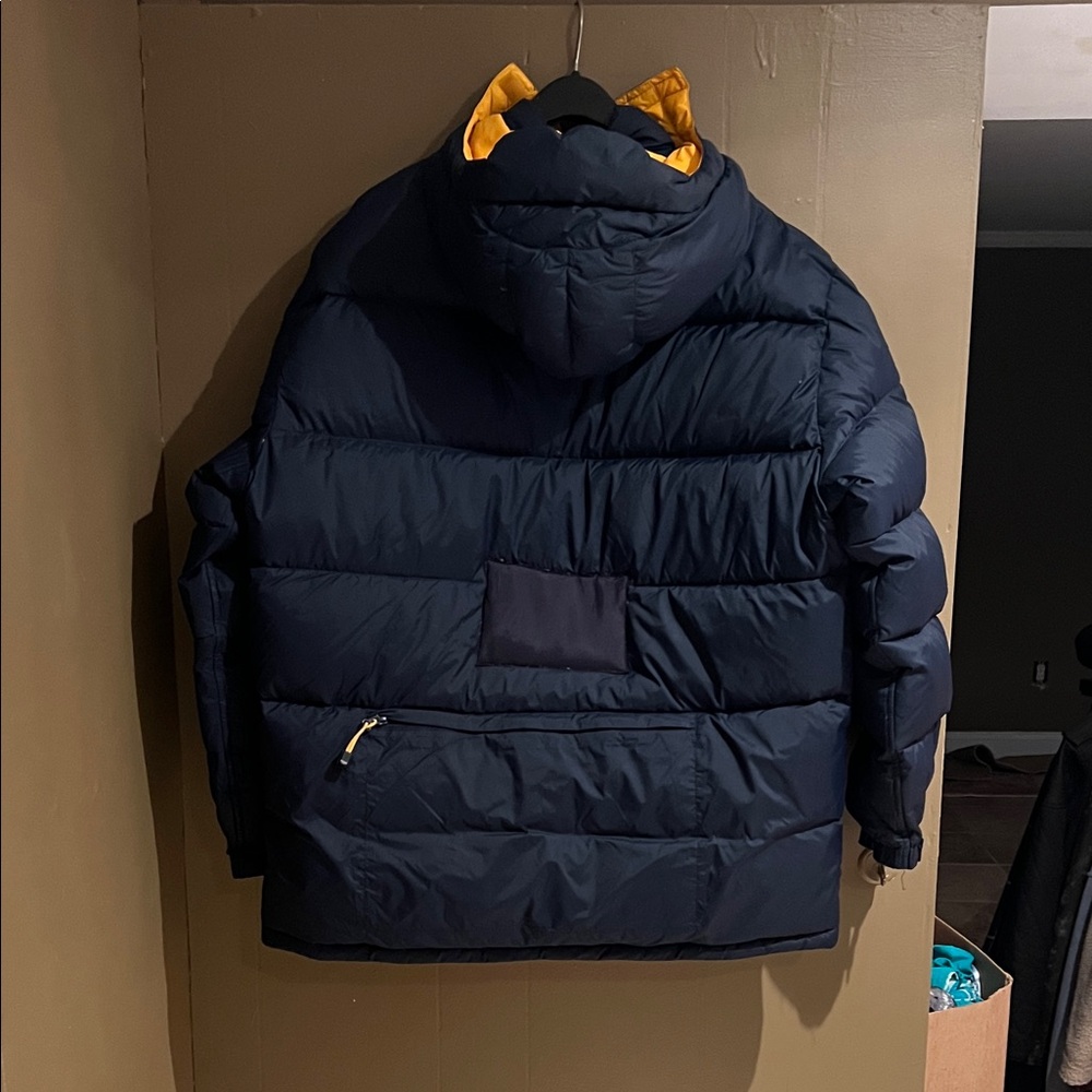 Guess Men's Vintage Deep Blue Reversible Down Hooded Puffer Parka Coat Sz L - Picture 9 of 16